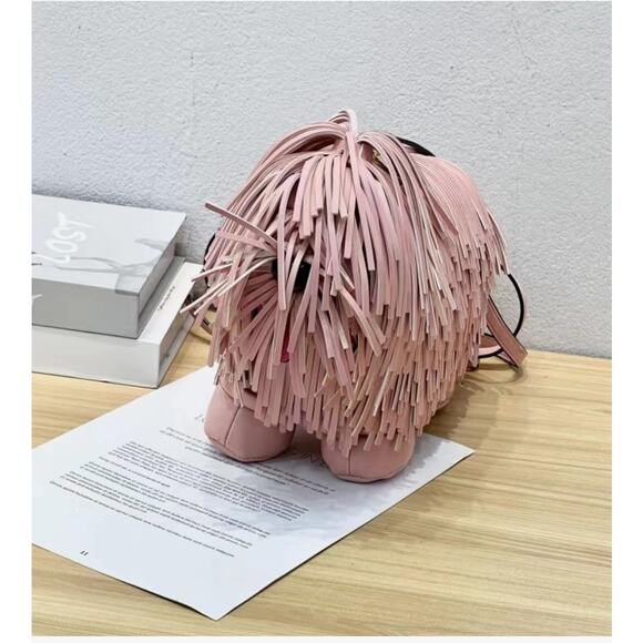 Cute Dog Shape Single Shoulder Bag Tassels Crossbody Bag - Picture 1 of 8